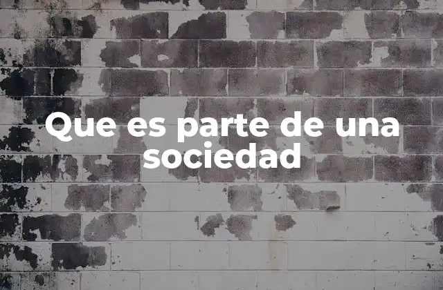 Que es Parte de una Sociedad
