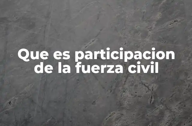 Que es Participacion de la Fuerza Civil