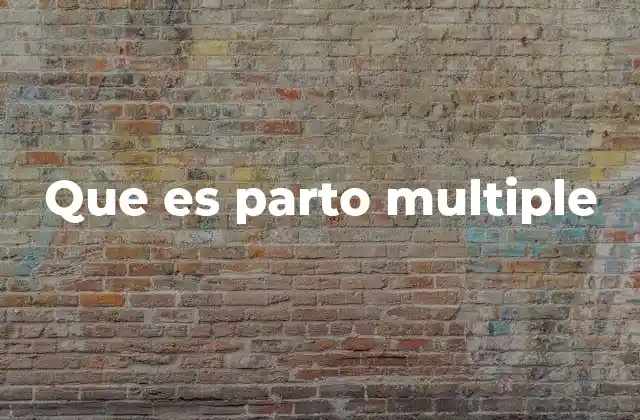 Que es Parto Multiple