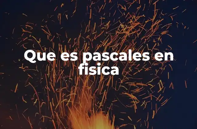 Que es Pascales en Fisica