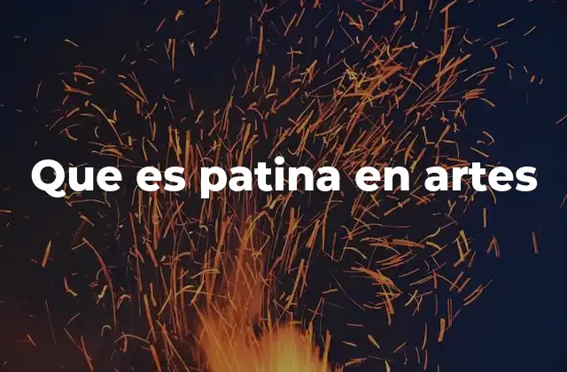 Que es Patina en Artes