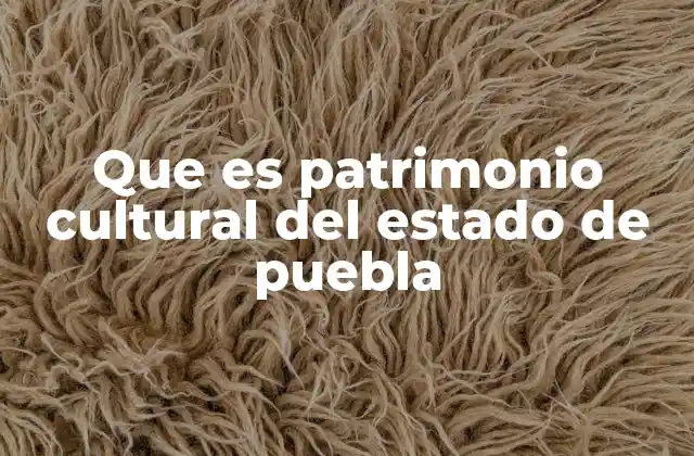 Que es Patrimonio Cultural Del Estado de Puebla
