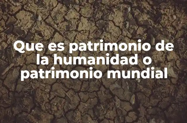 Que es Patrimonio de la Humanidad o Patrimonio Mundial