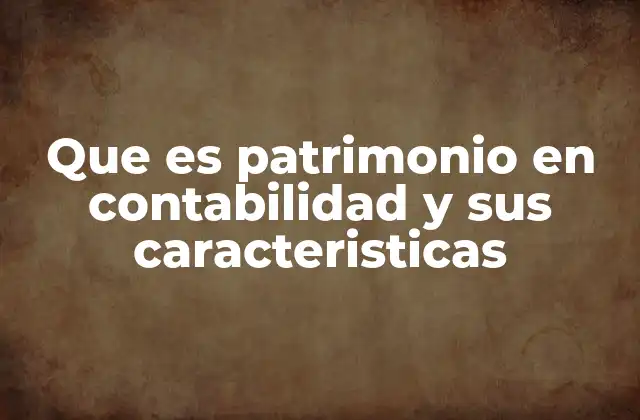 Que es Patrimonio en Contabilidad y Sus Caracteristicas
