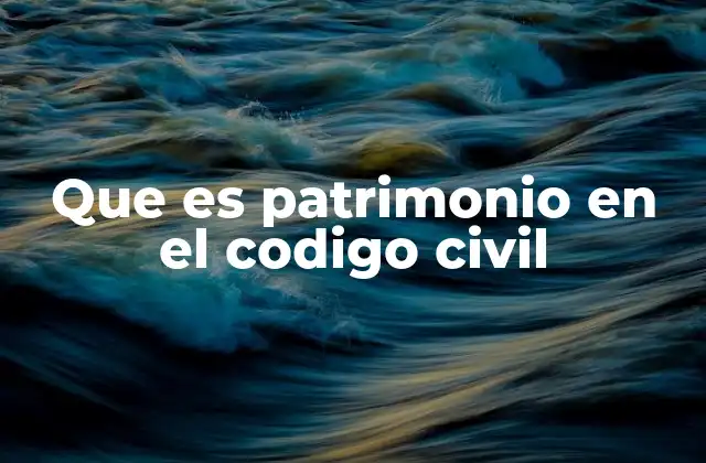 Que es Patrimonio en el Codigo Civil