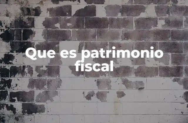 Que es Patrimonio Fiscal