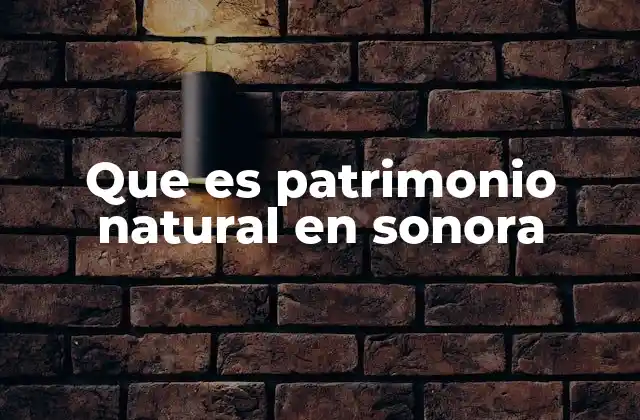 Que es Patrimonio Natural en Sonora
