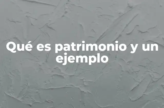Qué es Patrimonio y un Ejemplo