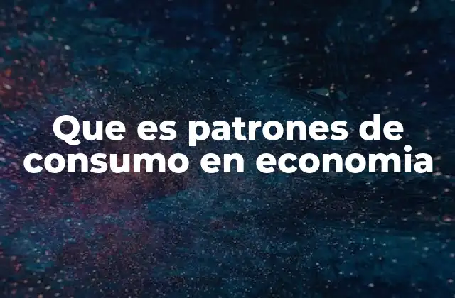 Que es Patrones de Consumo en Economia