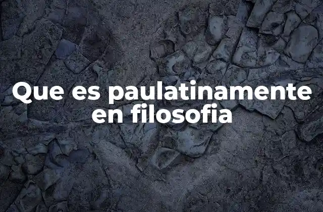 Que es Paulatinamente en Filosofia