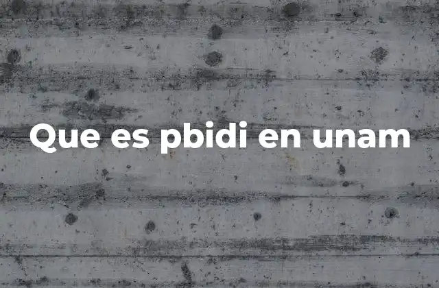 Que es Pbidi en Unam