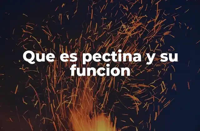 Que es Pectina y Su Funcion