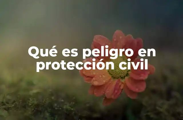 Qué es Peligro en Protección Civil