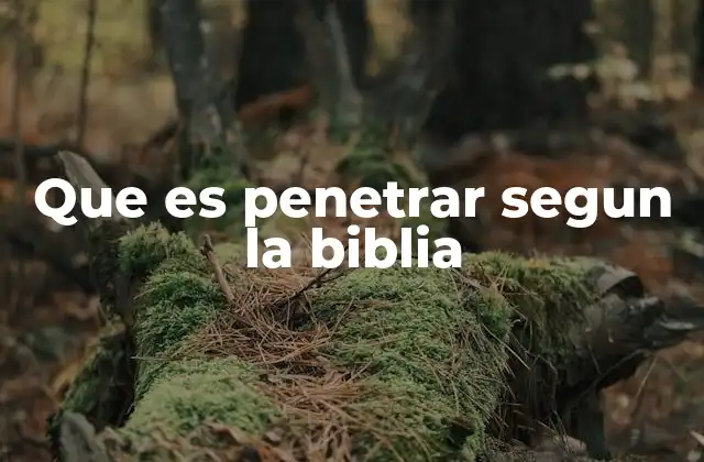 Que es Penetrar Segun la Biblia