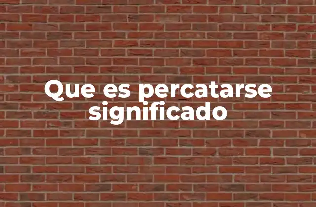 Que es Percatarse Significado