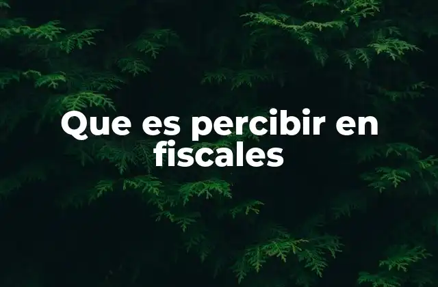 Que es Percibir en Fiscales