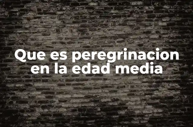 Que es Peregrinacion en la Edad Media