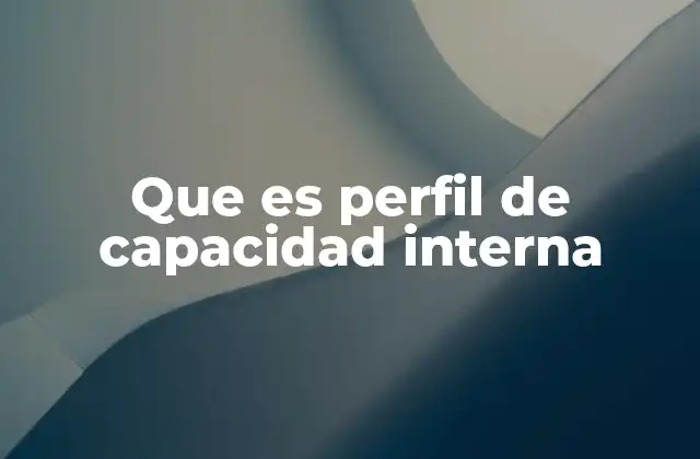 Que es Perfil de Capacidad Interna