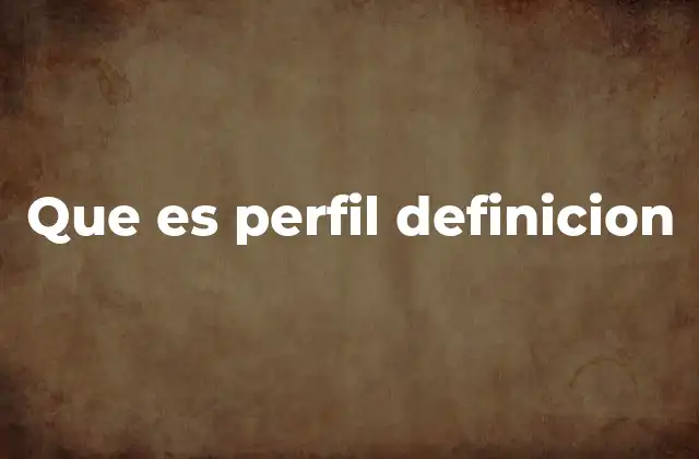 Que es Perfil Definicion