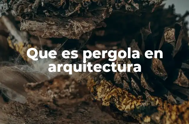 Que es Pergola en Arquitectura