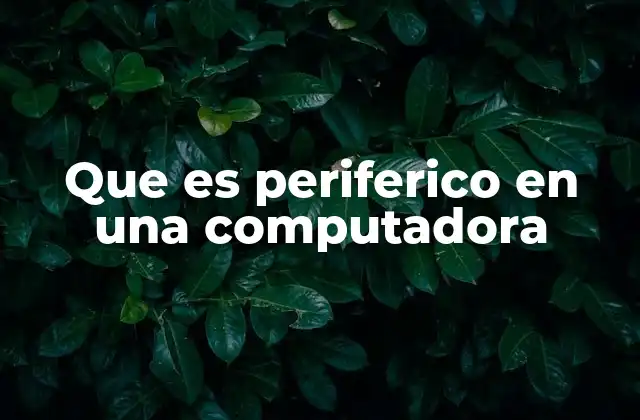 Que es Periferico en una Computadora