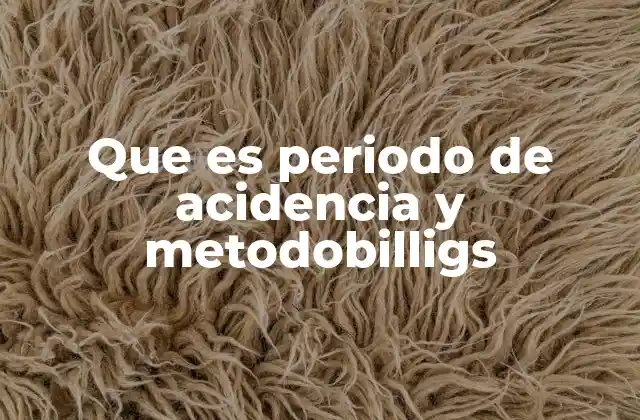 Que es Periodo de Acidencia y Metodobilligs
