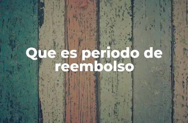 Que es Periodo de Reembolso