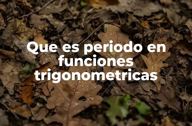 Que es Periodo en Funciones Trigonometricas