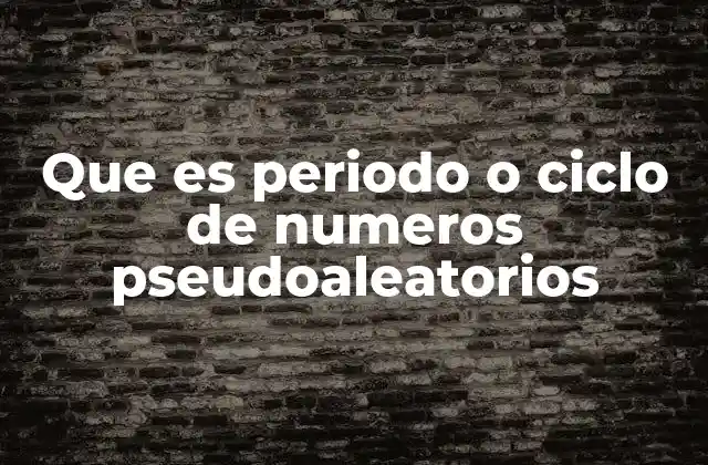 Que es Periodo o Ciclo de Numeros Pseudoaleatorios