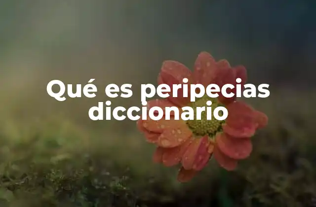 Qué es Peripecias Diccionario