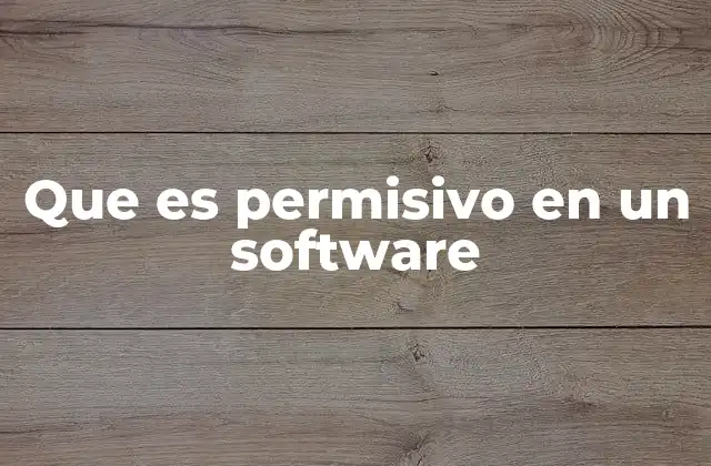 Que es Permisivo en un Software