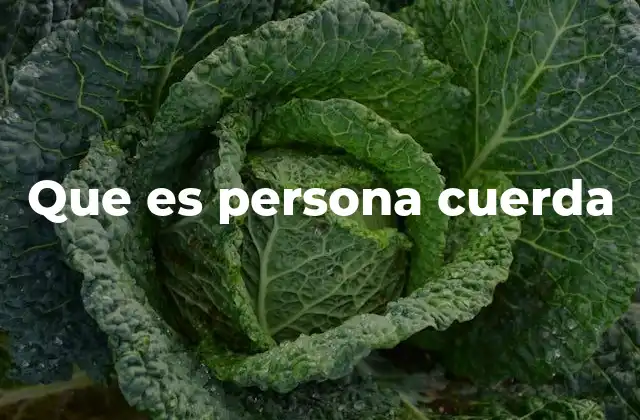Que es Persona Cuerda