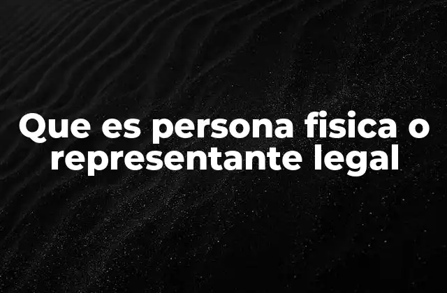 Que es Persona Fisica o Representante Legal