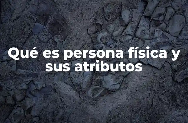 Qué es Persona Física y Sus Atributos
