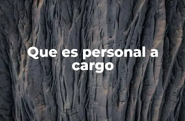 Que es Personal a Cargo
