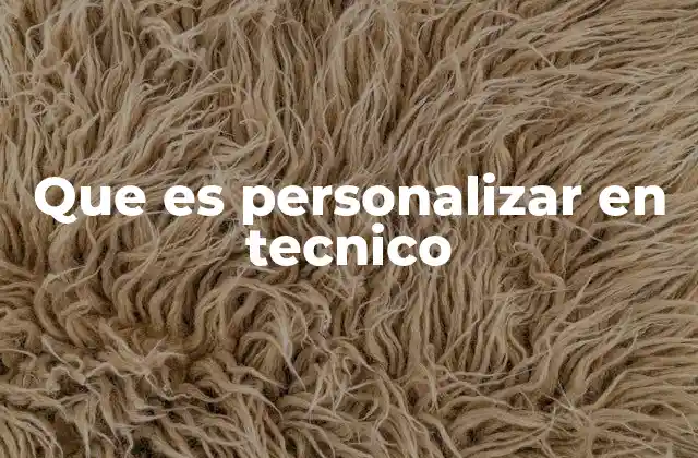 Que es Personalizar en Tecnico