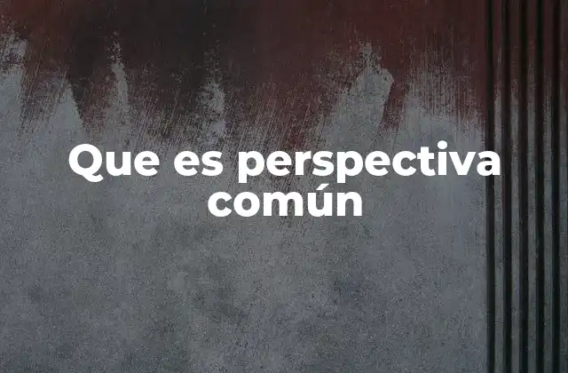 Que es Perspectiva Común