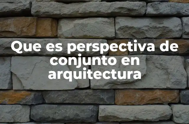 Que es Perspectiva de Conjunto en Arquitectura