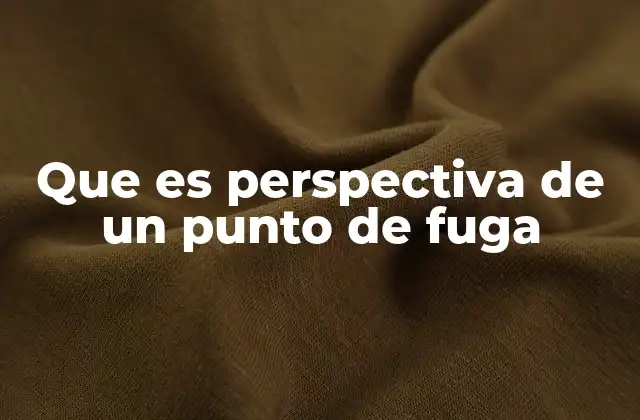 Que es Perspectiva de un Punto de Fuga