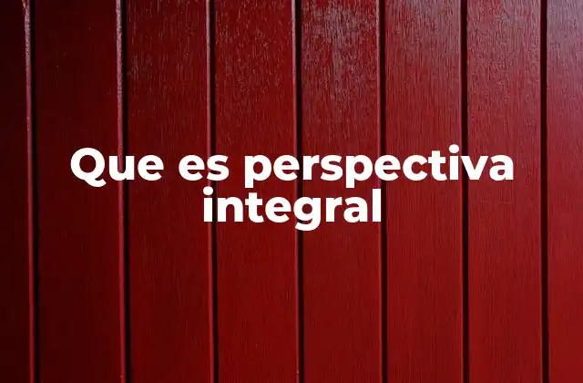 Que es Perspectiva Integral
