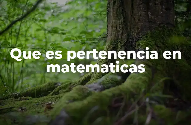 Que es Pertenencia en Matematicas 2 La importancia de la relación de pertenencia en teoría de conjuntos