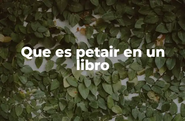 Que es Petair en un Libro