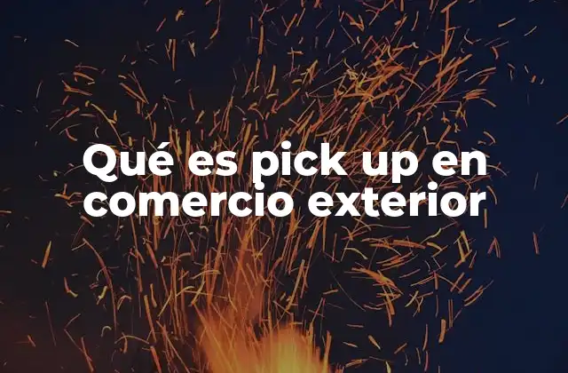 Qué es Pick Up en Comercio Exterior