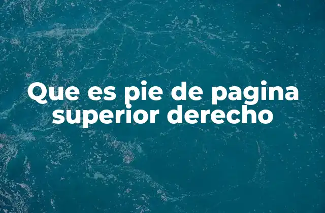 Que es Pie de Pagina Superior Derecho