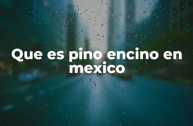 Que es Pino Encino en Mexico