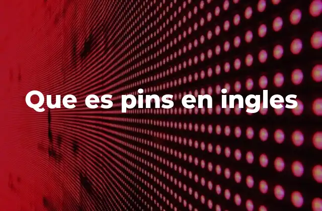 Que es Pins en Ingles