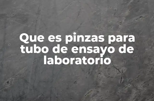 Que es Pinzas para Tubo de Ensayo de Laboratorio