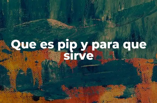 Que es Pip y para que Sirve
