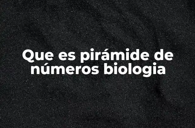 Que es Pirámide de Números Biologia