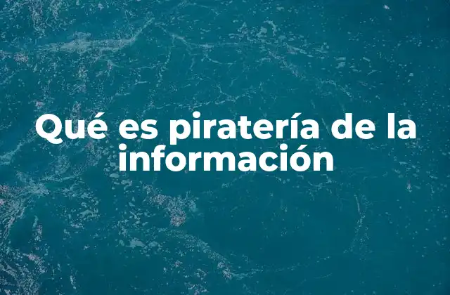 Qué es Piratería de la Información